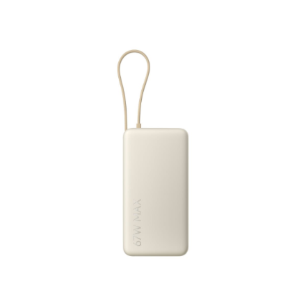 Xiaomi 67W 20000 BHR08O7GL – 20 000 mAh:n varavirtalähde sisäänrakennetulla USB-C-kaapelilla, 67 W, hiekanvärinen