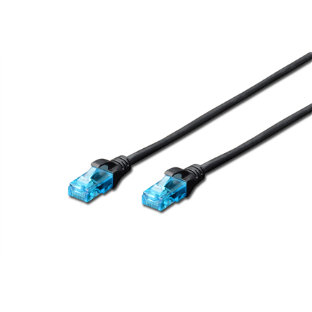 DIGITUS – CAT 5e U/UTP RJ45 AWG 26/7 verkon kytkentäkaapeli, 1 m, musta