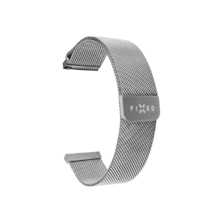FIXED FIXMEST-20MM-SL – metalliverkkoinen kellonranneke, 20 mm, smartwatches, hopeanvärinen, pikakiinnityksellä