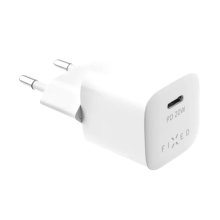 FIXED Mini FIXC20M-C-WH – USB-C-matkalaturi, 20 W, valkoinen