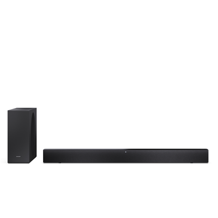 Sharp HT-SBW310 – 2.1 Dolby Atmos/DTS Virtual:X -äänipalkki ohuella langattomalla subwooferilla, 330 W, musta