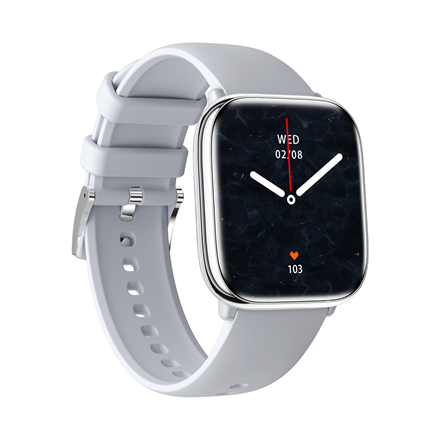 myPhone Watch Pastel – vedenkestävä älykello 1.75 tuuman AMOLED-näytöllä, hopea/harmaa