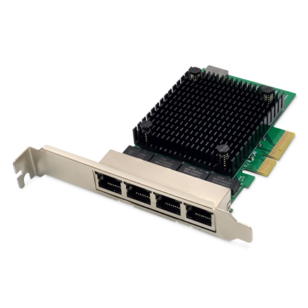 DIGITUS DN-10136 – 4-porttinen 2,5 Gbit/s RJ45 PCIe -palvelinverkkokortti, RTL8125B