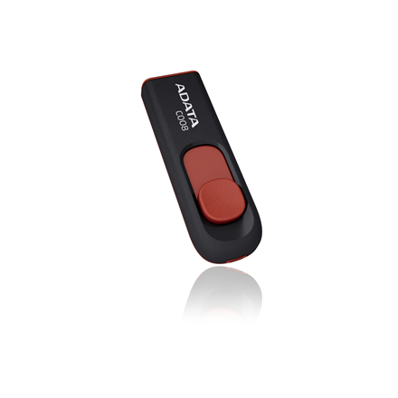 ADATA C008 – 64 Gt USB-A-muistitikku, musta/punainen