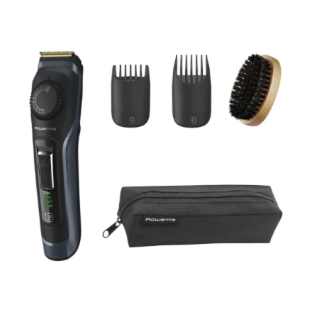 Rowenta Virtuo TN3804E0 – cordless beard trimmer with 39 length settings, black and blue