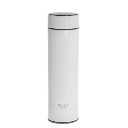 Adler AD 4506w – ruostumattomasta teräksestä valmistettu silikoninen termospullo, valkoinen