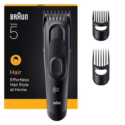 Braun Hair Clipper Series 5 HC5530 – akkukäyttöinen hiustenleikkuukone, 17 pituusasetusta, musta