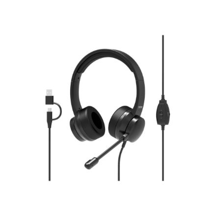 Port Connect Comfortable Stereo Office 901605 – johdollinen USB-kuulokemikrofoni, musta