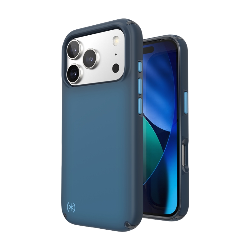 Speck Presidio Lux MagSafe suojakuori iPhone 17 Pro -laitteelle, Deep Sea Fade / Black / Spell Blue -värinen