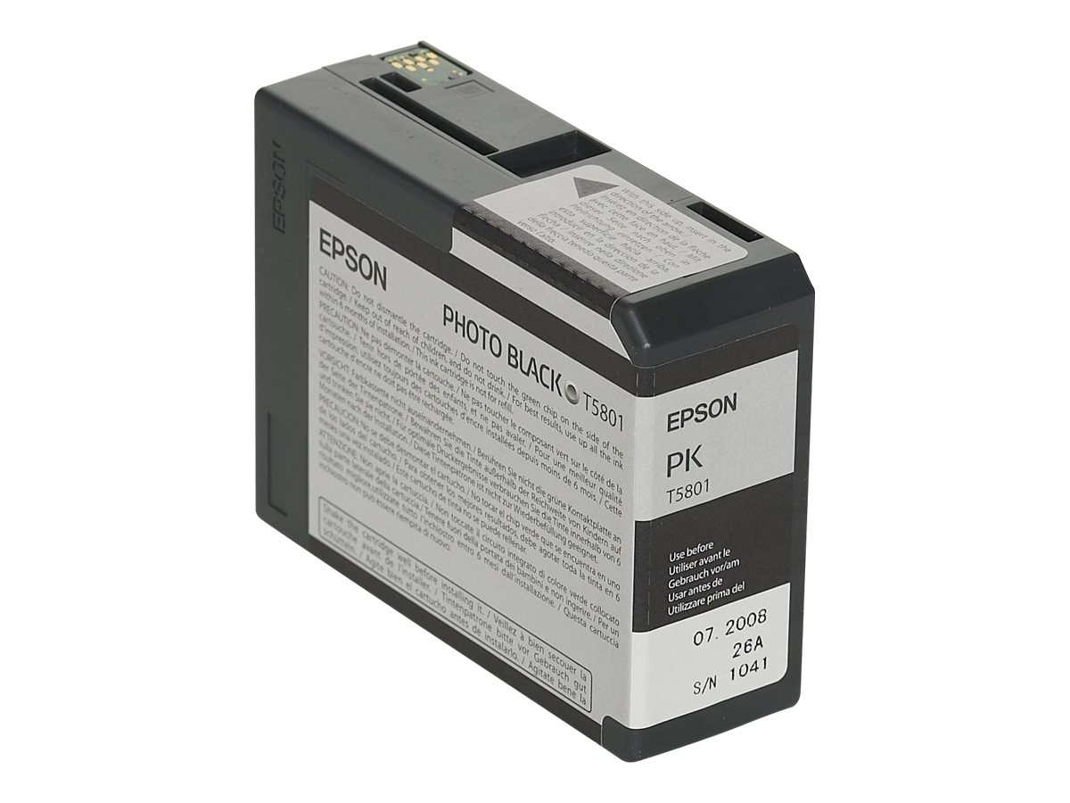 Epson C13T580100 / T5801 UltraChrome K3 80 ml, Stylus Pro 3800 / 3880 mustekasetti, valokuvamusta