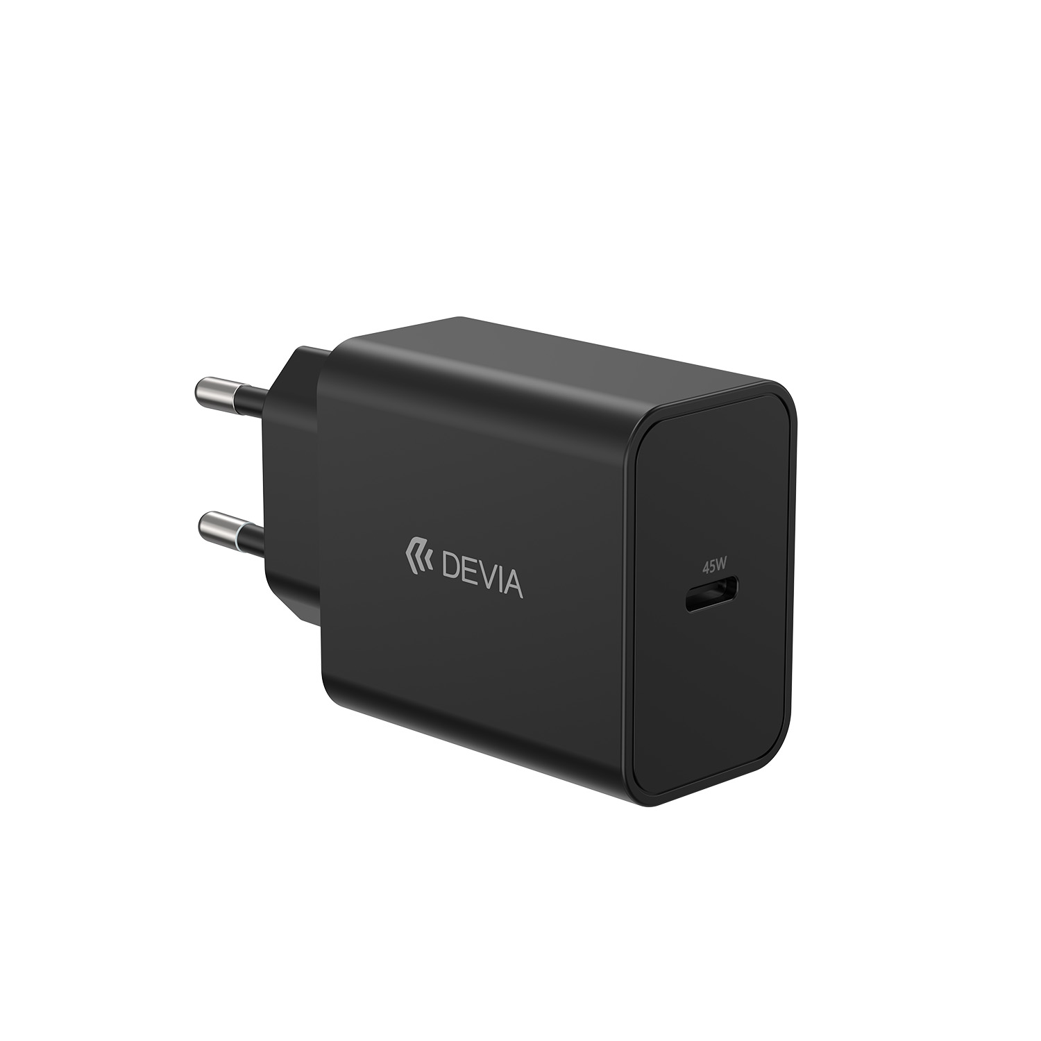 Devia Rocket PD 45 W – seinälaturi, 1× USB-C, musta