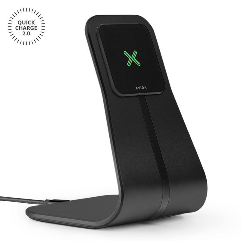 XVIDA Fast Charging wireless desk stand for Samsung Quick Charge 2.0, black