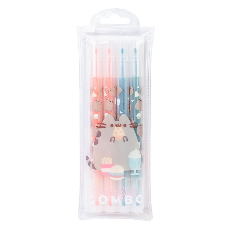 Pusheen Foodie Collection -kaksipäisten tussien sarja, 4 kpl