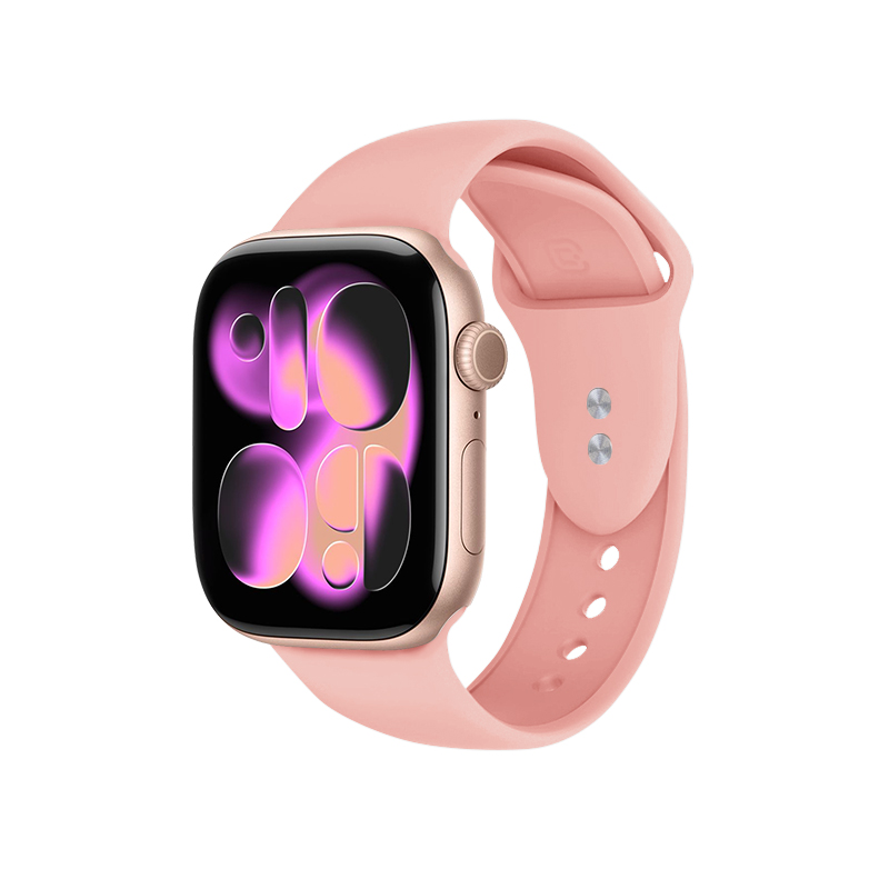 Crong Liquid ranneke Apple Watch 38 / 40 / 41 / 42 mm -kellolle, lohenpunainen