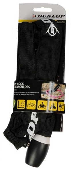 Dunlop-polkupyörän ketjulukko, 120 cm, musta