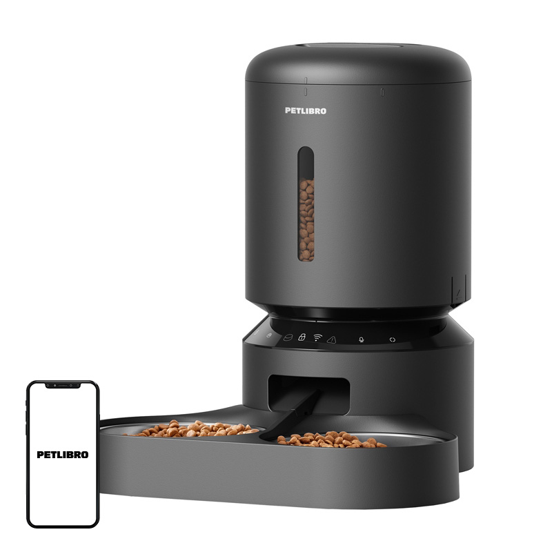 Petlibro Granary Wi-Fi pet feeder with double bowl, 5 L, Black