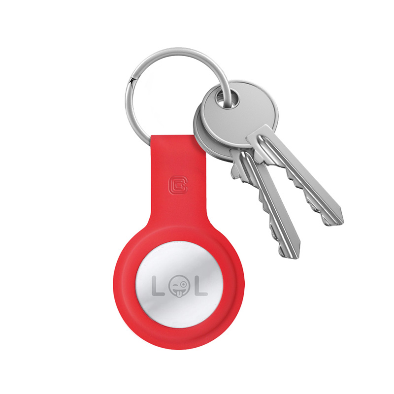 Crong Silicone case for Apple AirTag 1 / 2, with key ring, red