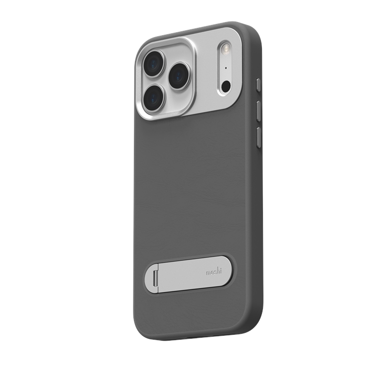Moshi Kameleon MagSafe suojakuori iPhone 17 Pro Max -laitteelle, jalustatoiminnolla, Midnight Gray -värinen
