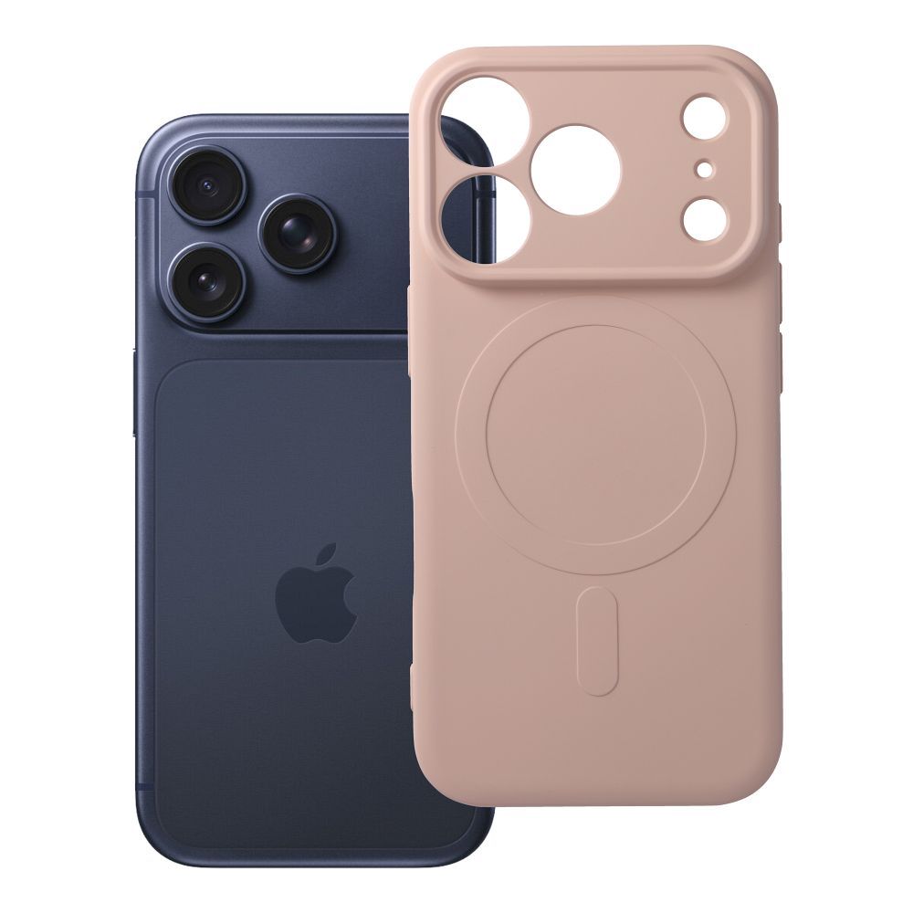 Silikoninen Mag Cover-suojakuori mallille iPhone 17 Pro / 18 Pro, MagSafe-yhteensopiva kameransuojauksella – vaaleanpunainen