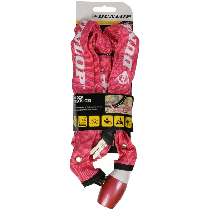 Dunlop-polkupyörän ketjulukko, 120 cm, punainen