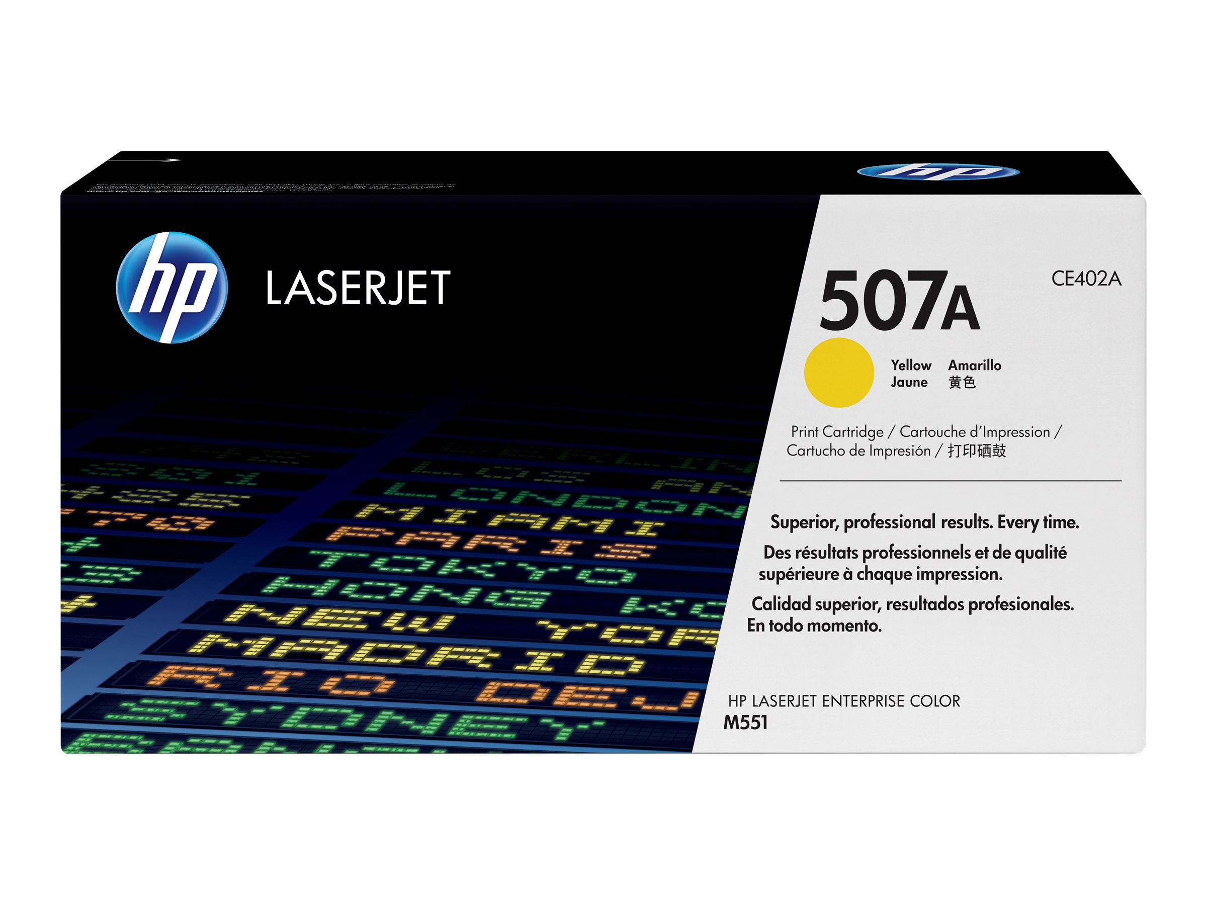 Alkuperäinen HP 507A LaserJet -värikasetti (CE402A), keltainen