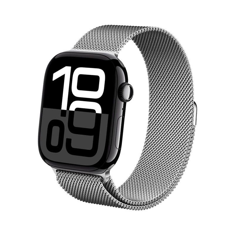 Crong Milano Steel stainless-steel strap for Apple Watch 44 / 45 / 46 / 49 mm, silver
