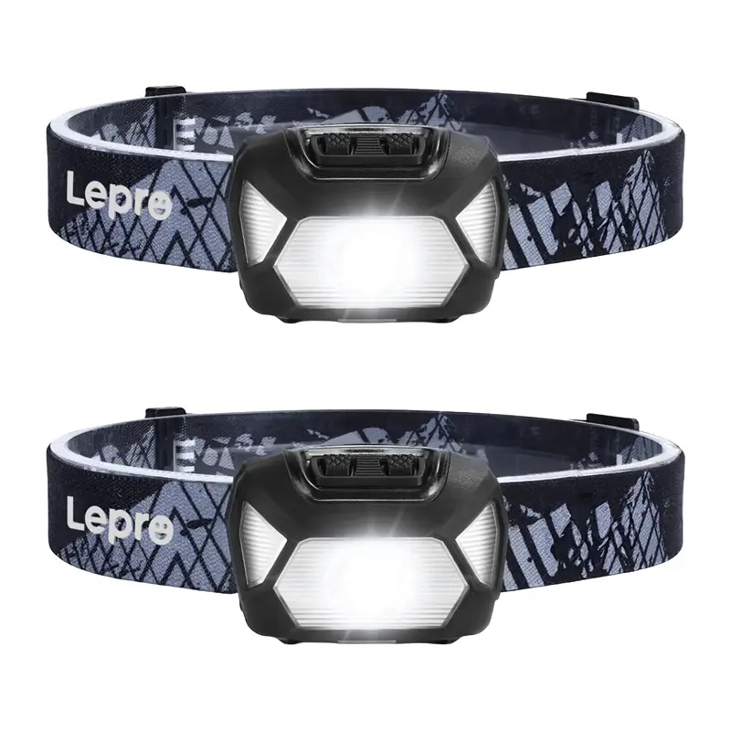 LEPRO 320015-2 200 lumenin akkukäyttöisten otsalamppujen setti (2 kpl)