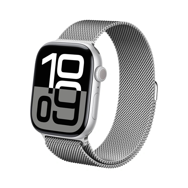 Crong Milano Steel stainless-steel strap for Apple Watch 38 / 40 / 41 / 42 mm, silver