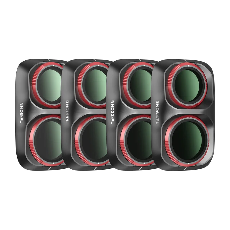 Freewell Bright Day 4 suodattimen sarja DJI Osmo Pocket 4P -kameralle: ND8/PL / ND16/PL / ND32/PL / ND64/PL