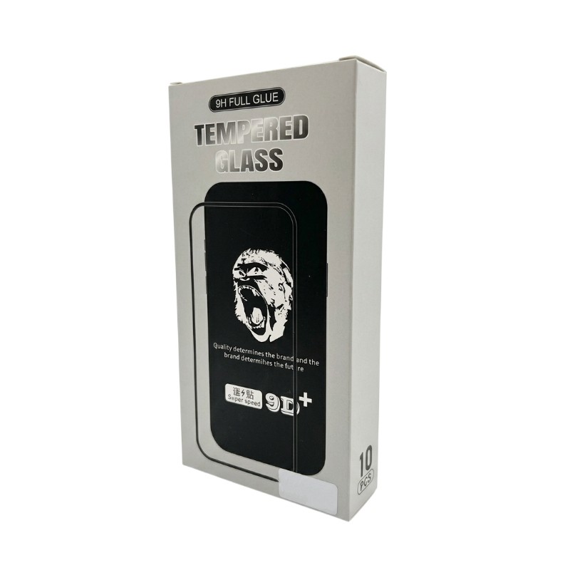 Karkaistu 9D Gorilla -suojalasi Apple iPhone 15 Pro Max -malliin, musta (10 kpl:n pakkaus)