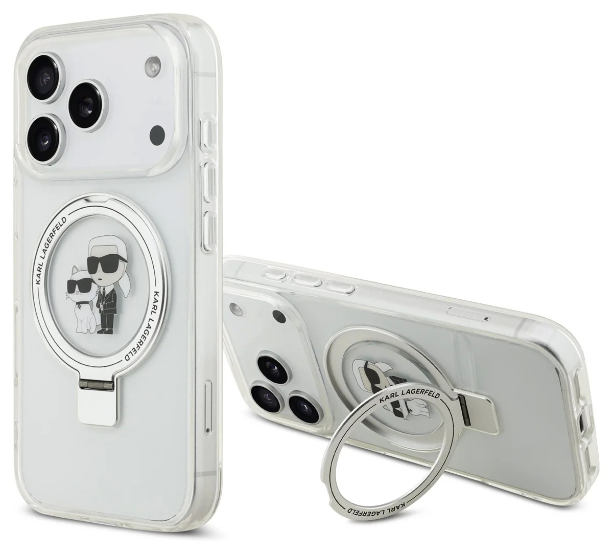 Case Karl Lagerfeld Ringstand Karl and Choupette MagSafe Apple iPhone 17 Pro Max