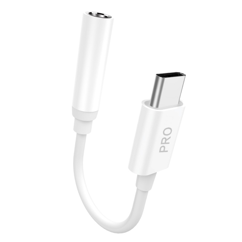 Dudao aanisovitin kuulokeadapteri USB Type C - mini jack 3.5 mm valkoinen (L16CPro white)