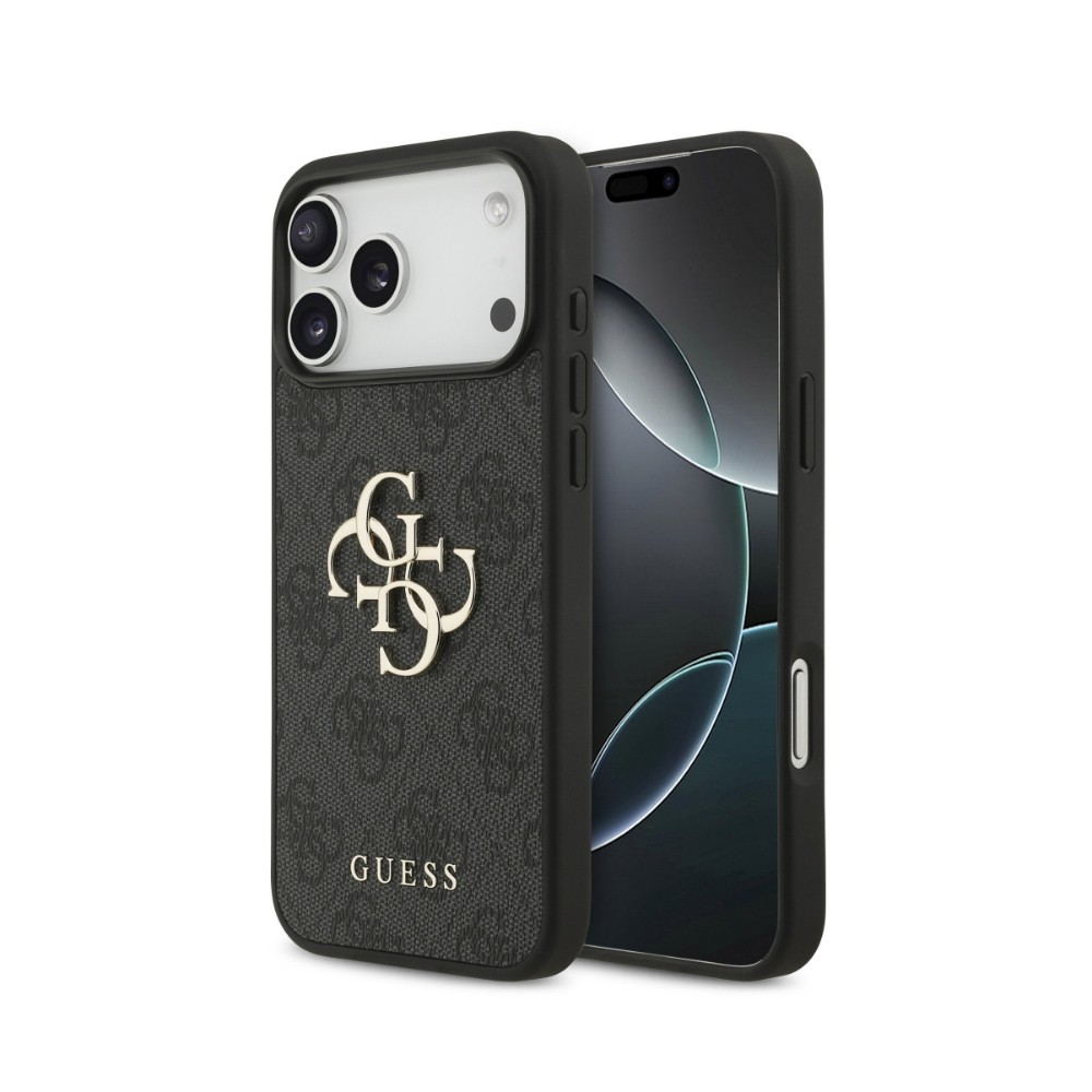 Case Guess PU 4G Metal Logo Apple iPhone 18 Pro Max grey