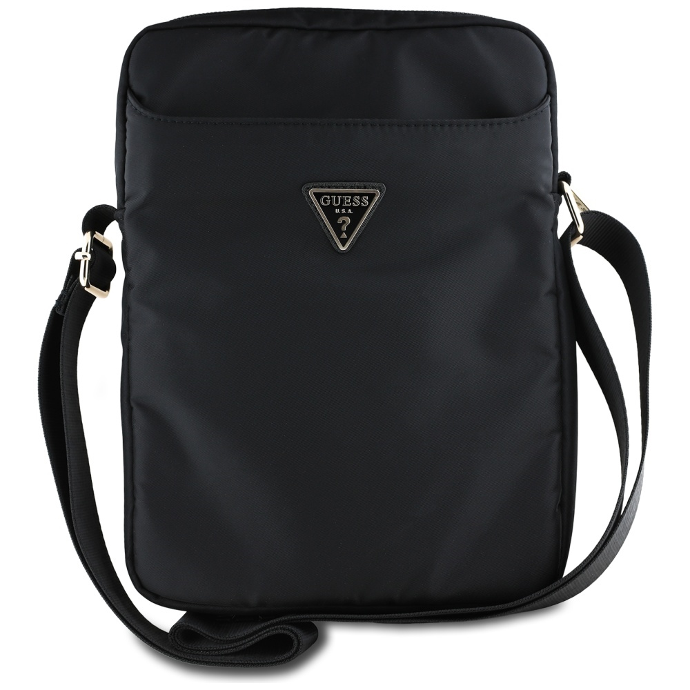 Guess GUTB10NTMLBK Nylon Triangle Logo 10 tuuman tabletin olkalaukku – musta