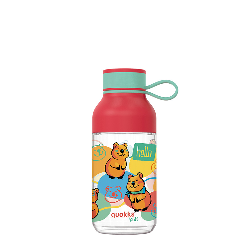 Quokka Ice Kids with Strap Ecozen -juomapullo, 430 ml, Happy Quokka
