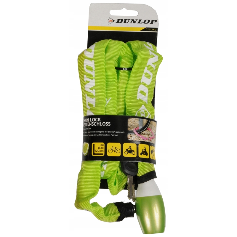 Dunlop-polkupyörän ketjulukko, 120 cm, vihreä