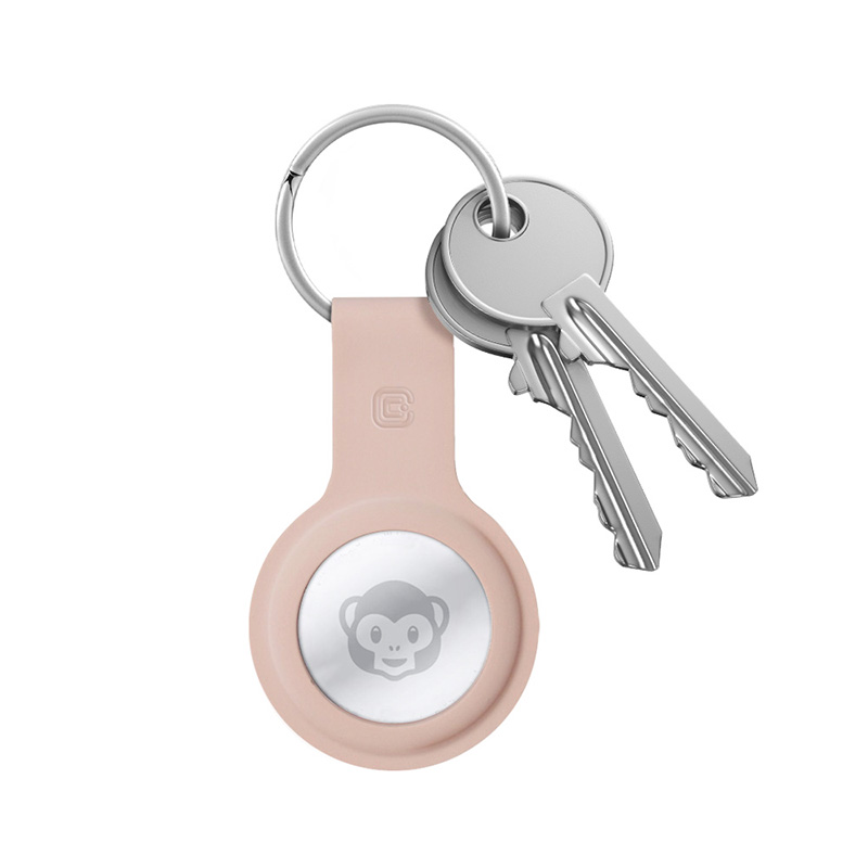 Crong Silicone case for Apple AirTag 1 / 2, with key ring, sand pink