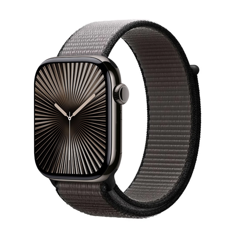 Crong Nylon Apple Watch -urheiluranneke, 44/45/46/49 mm, yönharmaa