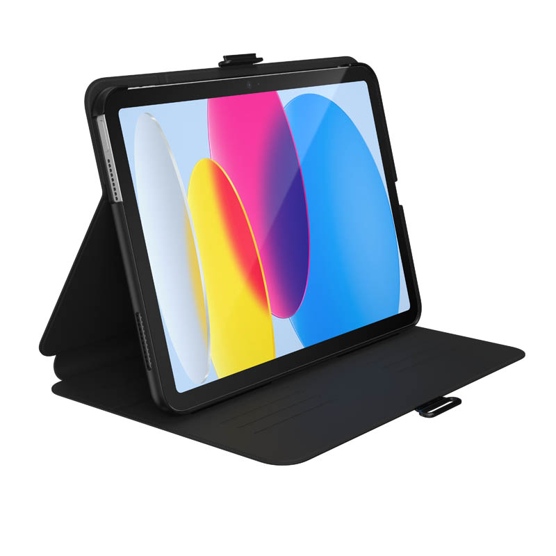 Speck Balance Folio case for iPad 11" (2025) / 10.9" (2022), with Microban antimicrobial protection and a magnetic stand, black
