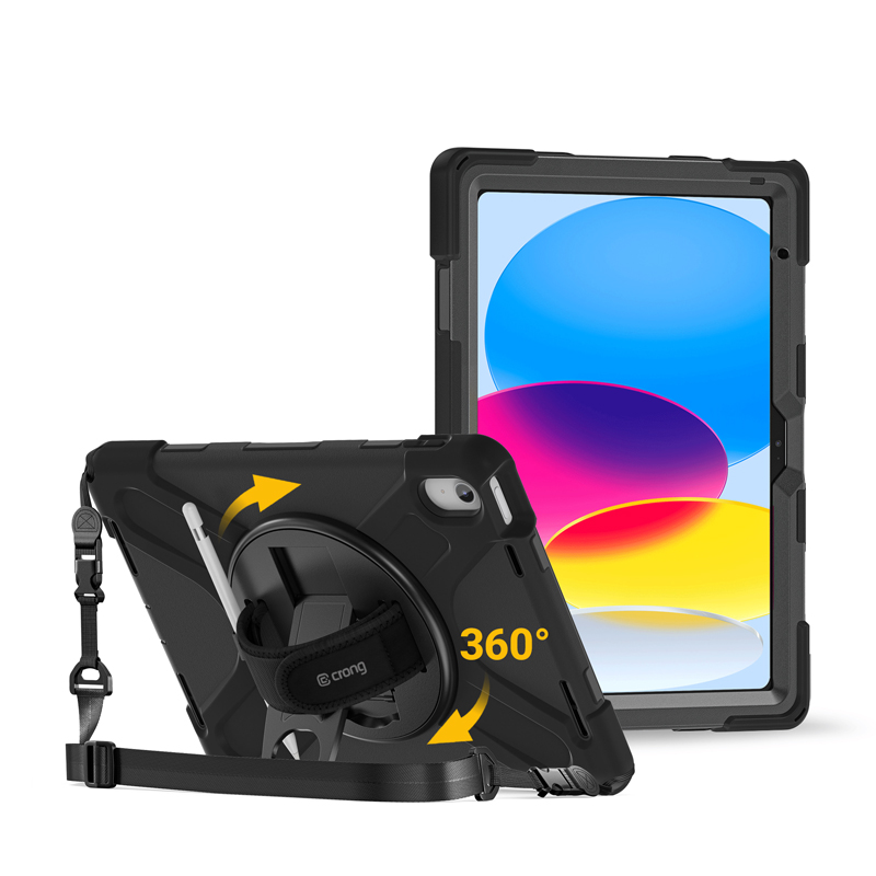 Crong Defender Plus rugged case for iPad 11-inch (A16, 2025) and iPad 10.9-inch (2022), black