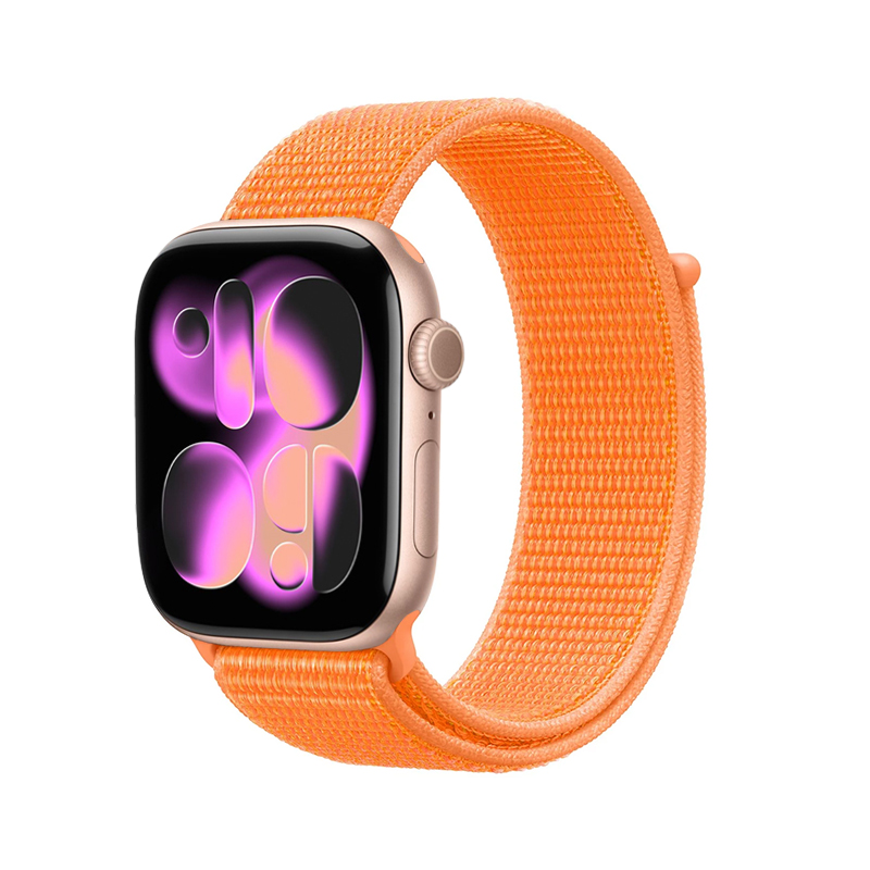 Crong Nylon Apple Watch -urheiluranneke, 38/40/41/42 mm, Tropical Orange