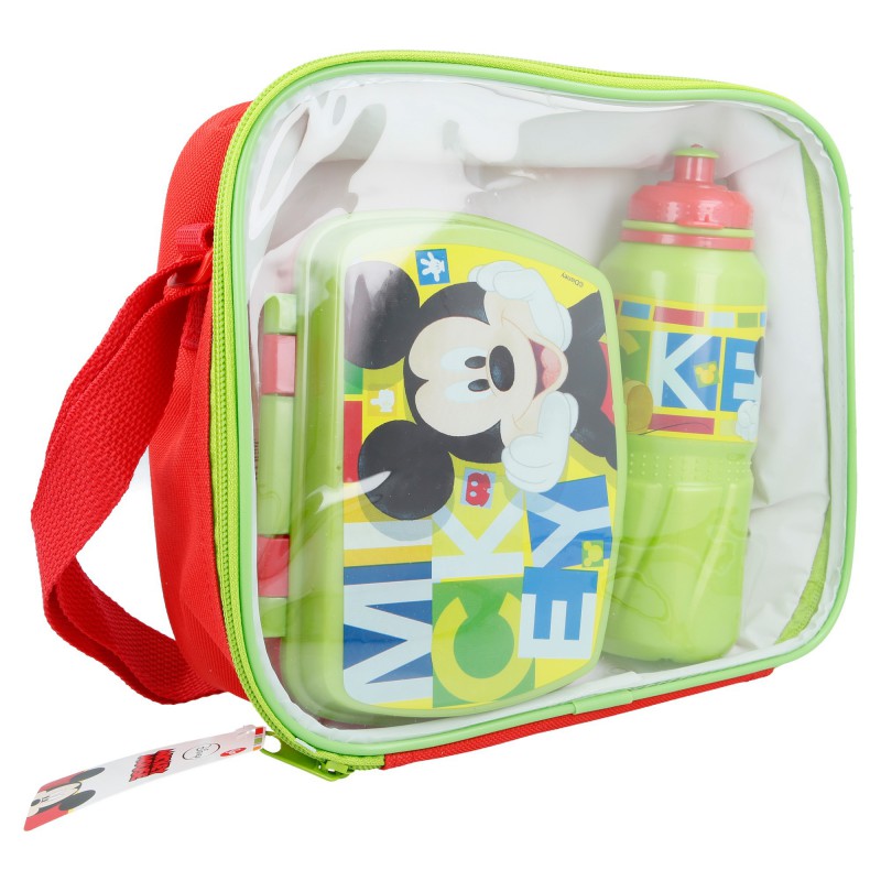 Mickey Mouse -aamiais- ja lounasrasiapakkaus, 530 ml juomapullo ja laukku