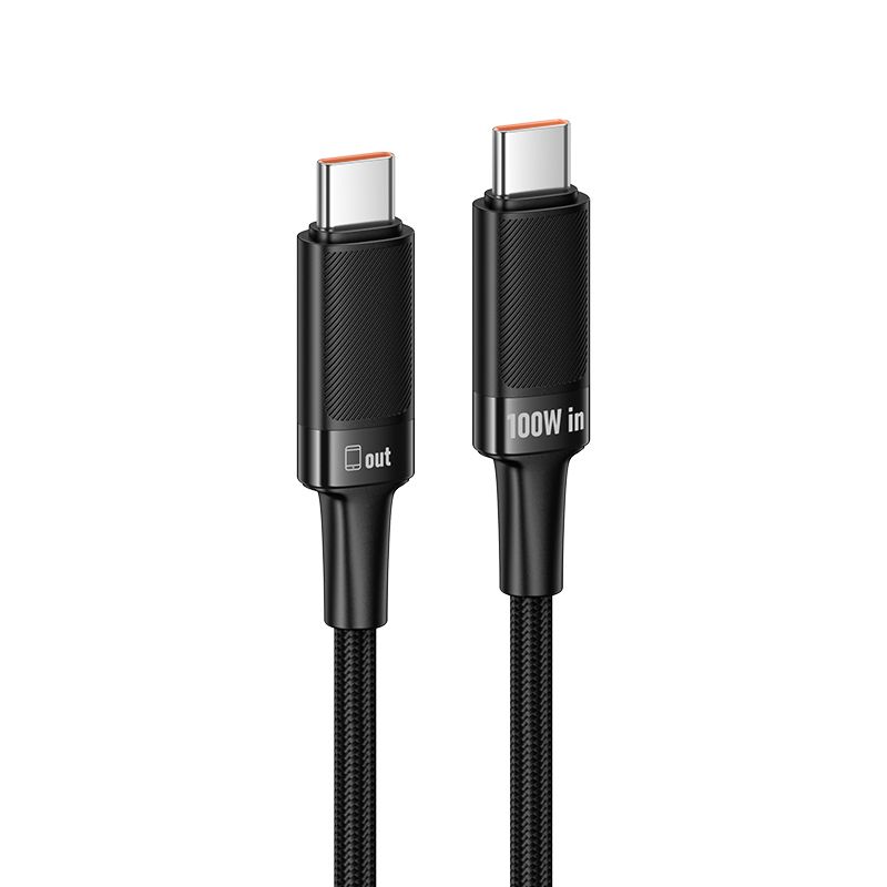 Hoco U153 Extreme USB-C–USB-C-kaapeli, PD, 5 A, 100 W, 1,2 m – musta