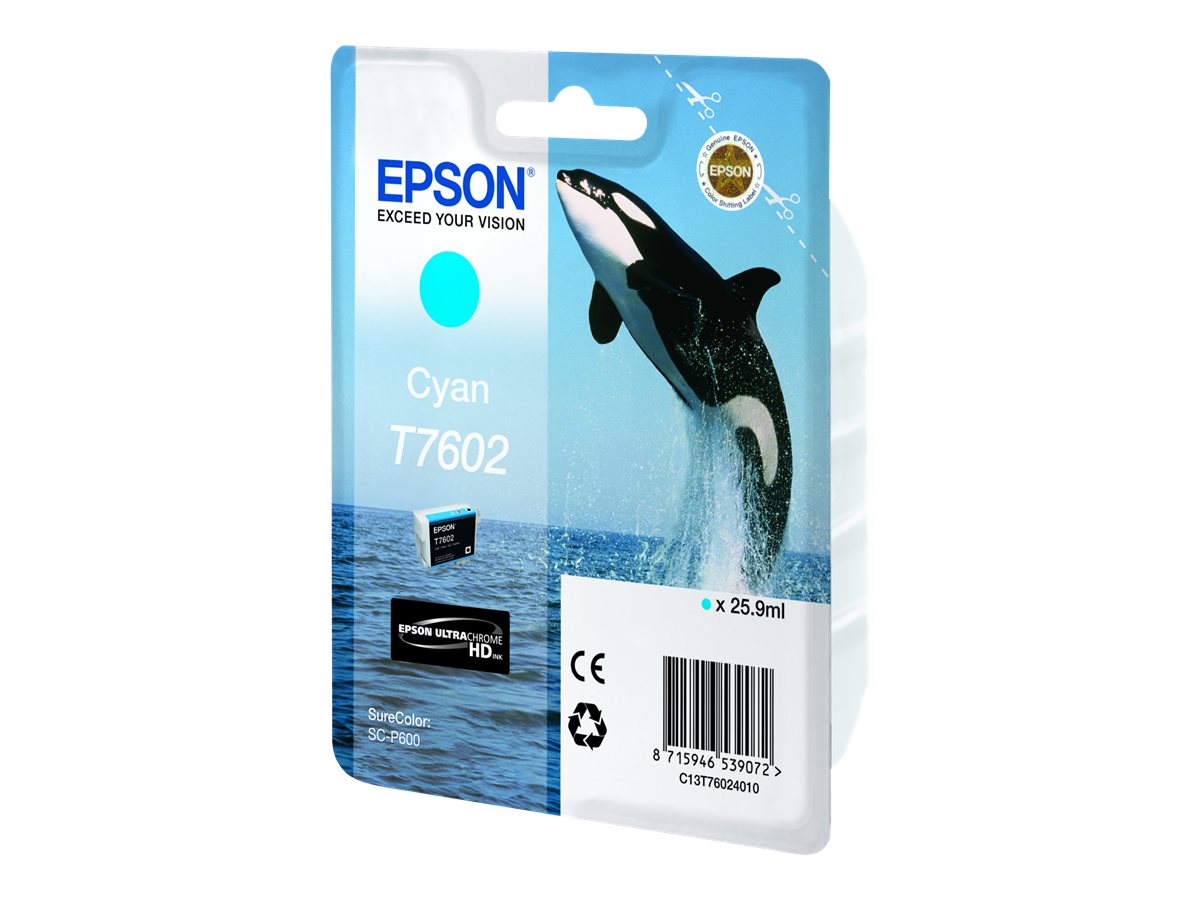 Epson T7602 mustekasetti, syaani