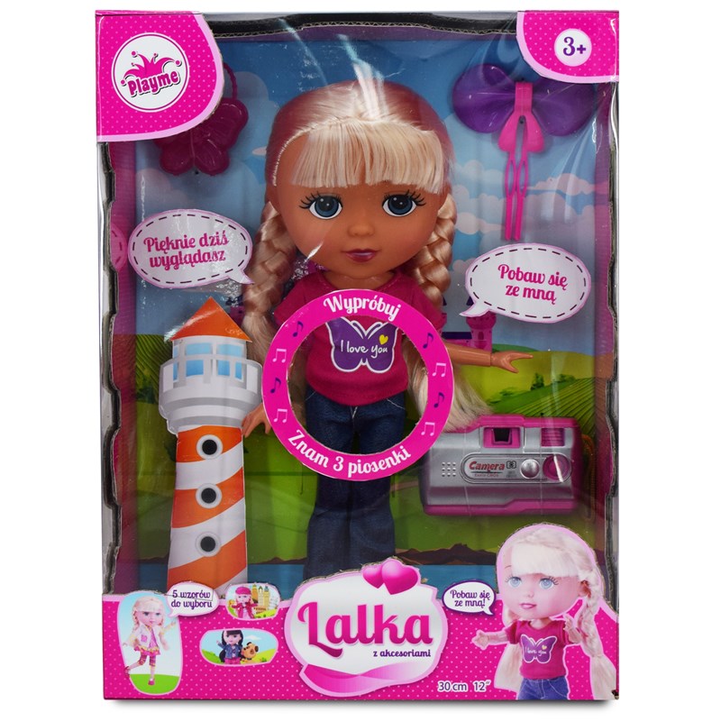 Playme Explorer -nukke tarvikkeilla, 30 cm