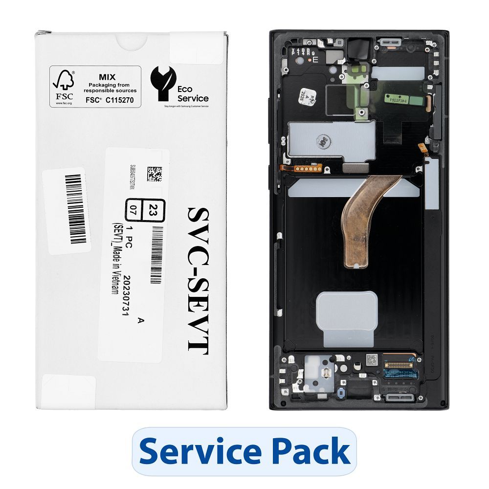 Samsung Service Pack -näyttö mallille Galaxy S22 Ultra S908, grafiitinharmaa (GH82-27488E)