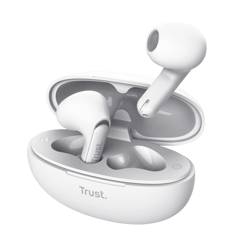 Trust Yavi Bluetooth TWS langattomat nappikuulokkeet ENC:llä, valkoiset