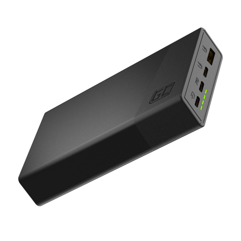 Green Cell GC PowerPlay 20S -varavirtalähde, 20 000 mAh, 22,5 W, PD, USB-C, pikalataus, Panther Black
