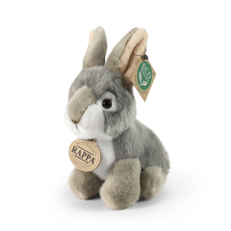 Rappa ympäristöystävällinen realistinen istuva harmaa kanipehmolelu, 16 cm