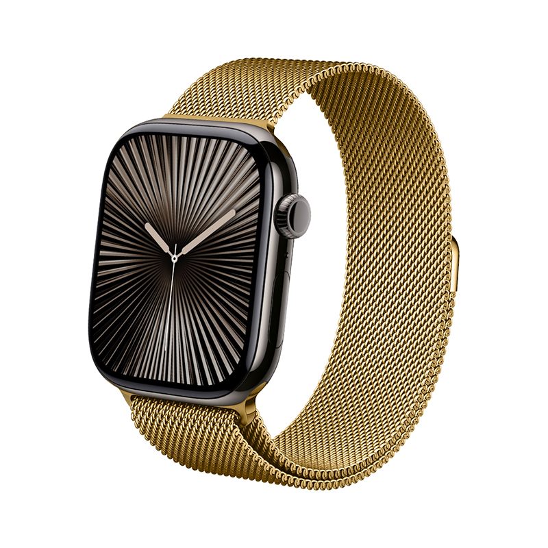 Crong Milano Steel stainless-steel strap for Apple Watch 44 / 45 / 46 / 49 mm, gold